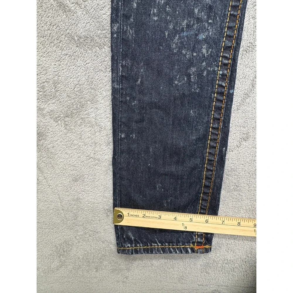 True Religion Skinny WFLP‎ Old Multi Jeans Mens Blue Measured 33x34 Denim Flap